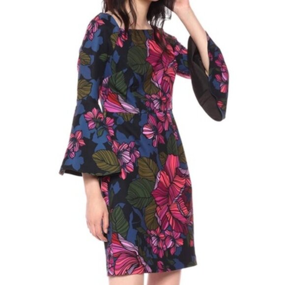Trina Turk Dresses & Skirts - TRINA TURK Trina Turk Miley Bell Sleeve Ponte Dress floral Sz 4